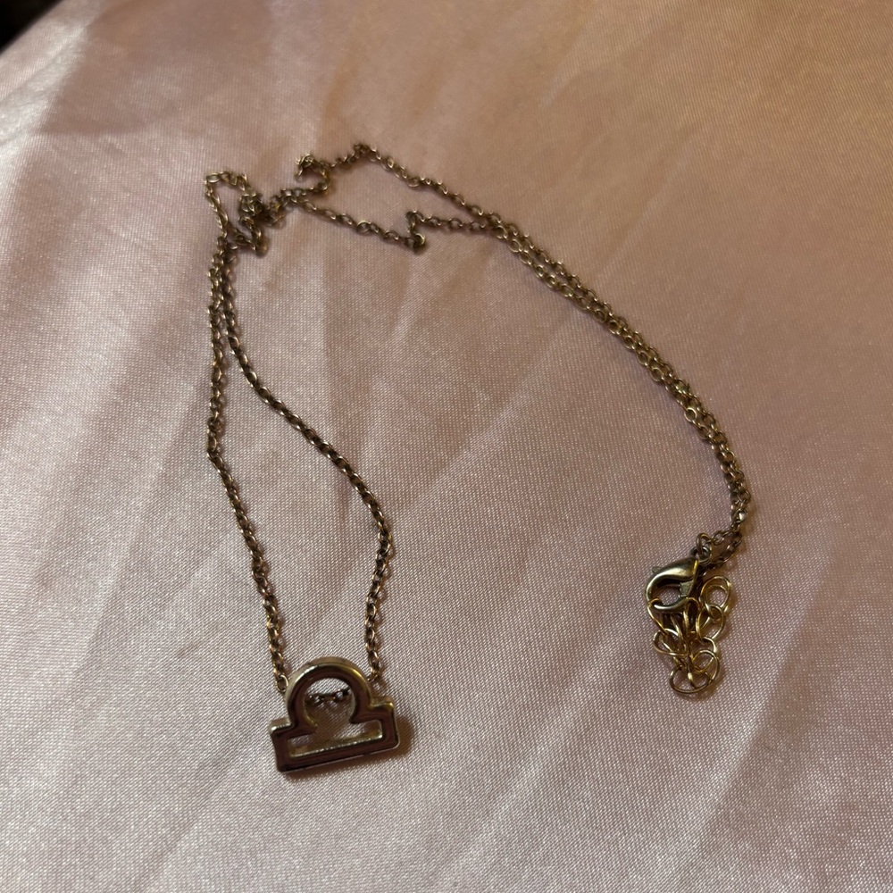 Gold Libra Pendant Necklace